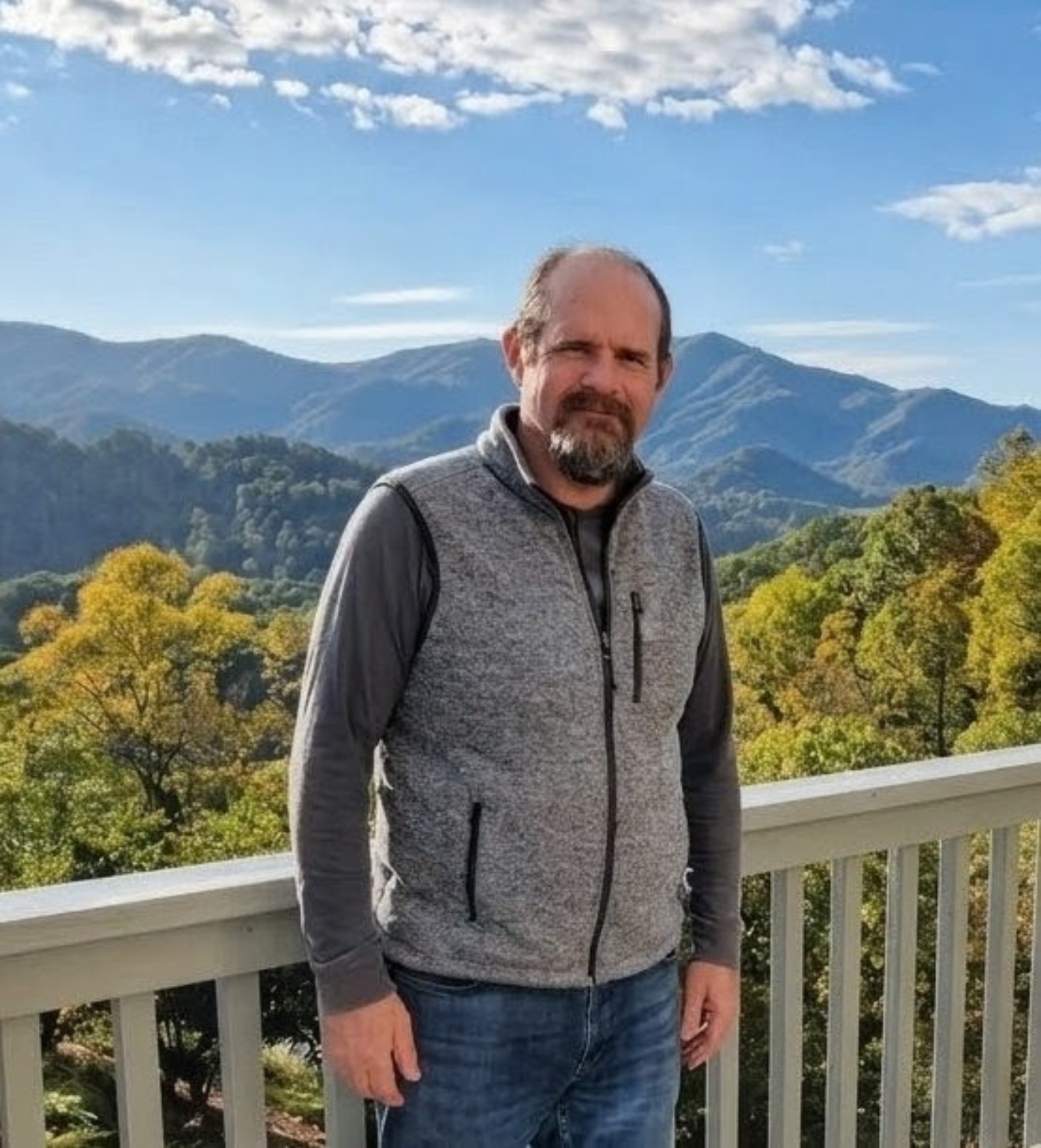 Dave Hall standing on a mountain overlook in Western North Carolina